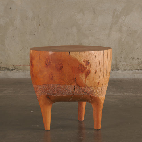 CHERRY TEXTURED SIDE TABLE BY IAN LOVE